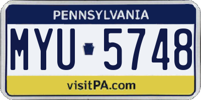 PA license plate MYU5748