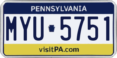 PA license plate MYU5751