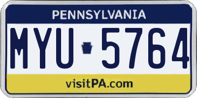 PA license plate MYU5764