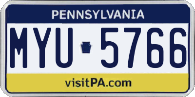 PA license plate MYU5766