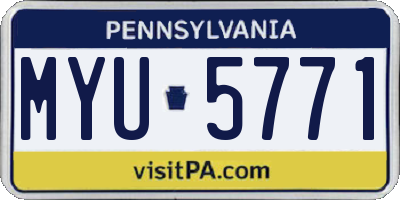 PA license plate MYU5771