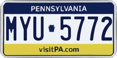 PA license plate MYU5772
