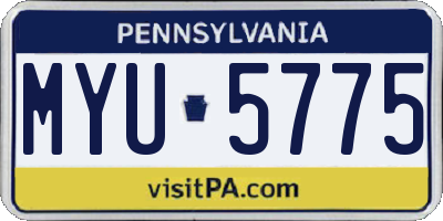 PA license plate MYU5775