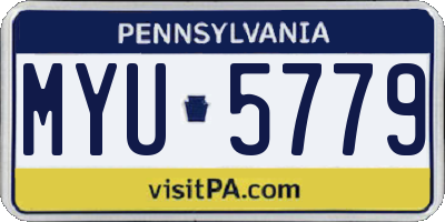 PA license plate MYU5779
