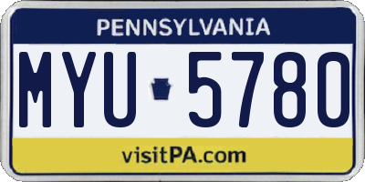 PA license plate MYU5780
