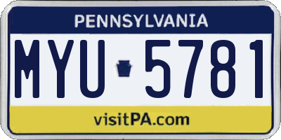 PA license plate MYU5781