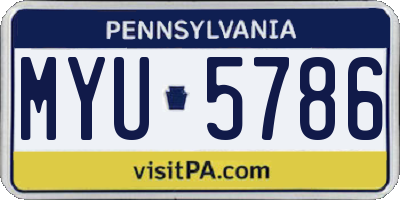 PA license plate MYU5786
