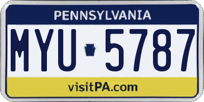 PA license plate MYU5787