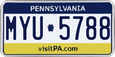 PA license plate MYU5788