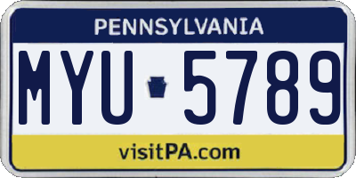 PA license plate MYU5789