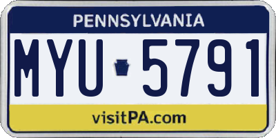 PA license plate MYU5791