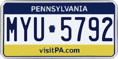 PA license plate MYU5792