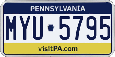PA license plate MYU5795