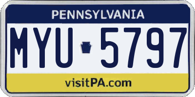 PA license plate MYU5797