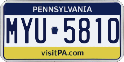 PA license plate MYU5810