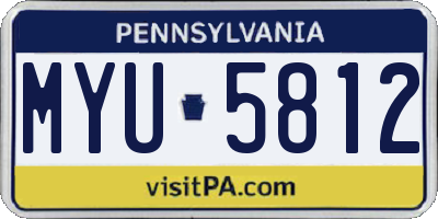 PA license plate MYU5812
