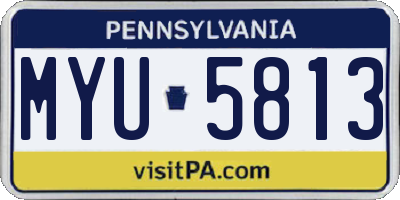 PA license plate MYU5813