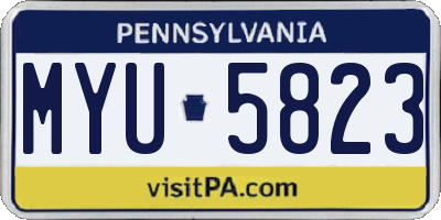 PA license plate MYU5823