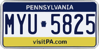 PA license plate MYU5825