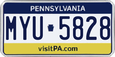 PA license plate MYU5828