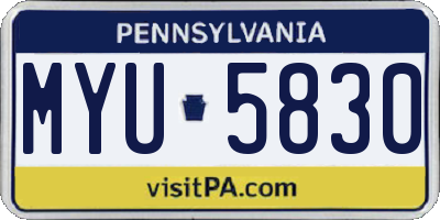 PA license plate MYU5830