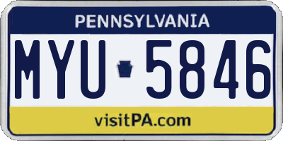 PA license plate MYU5846