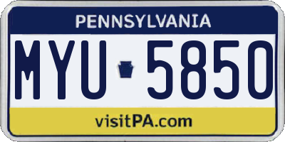 PA license plate MYU5850