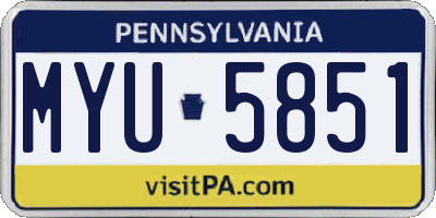 PA license plate MYU5851