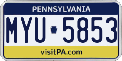 PA license plate MYU5853