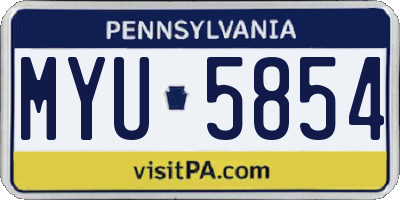 PA license plate MYU5854