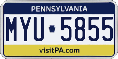 PA license plate MYU5855