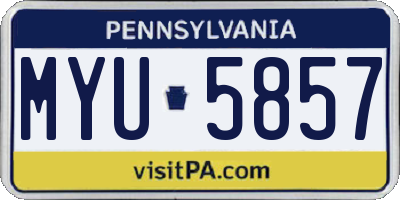 PA license plate MYU5857