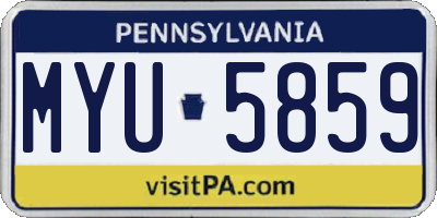 PA license plate MYU5859