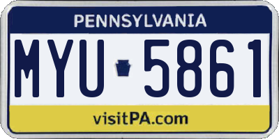PA license plate MYU5861