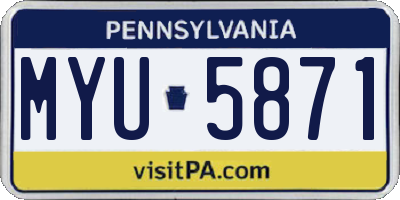 PA license plate MYU5871