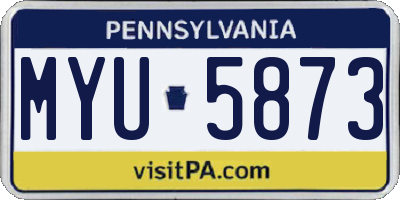 PA license plate MYU5873