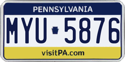 PA license plate MYU5876