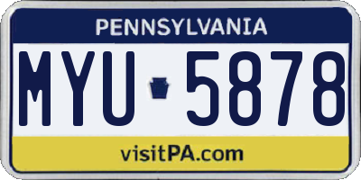 PA license plate MYU5878