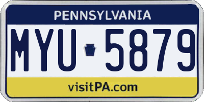 PA license plate MYU5879