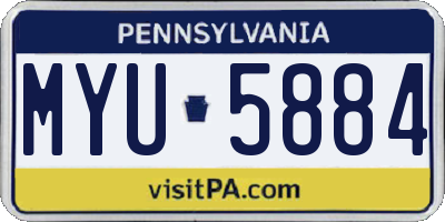 PA license plate MYU5884