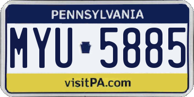 PA license plate MYU5885