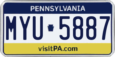 PA license plate MYU5887