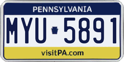PA license plate MYU5891