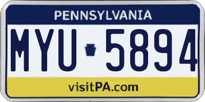 PA license plate MYU5894