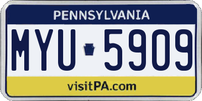 PA license plate MYU5909