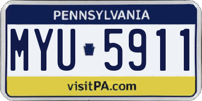 PA license plate MYU5911
