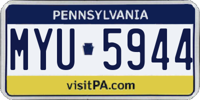 PA license plate MYU5944