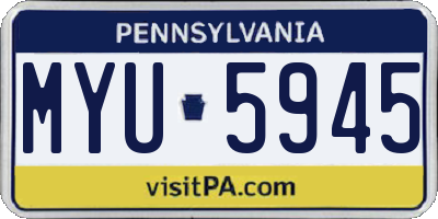 PA license plate MYU5945