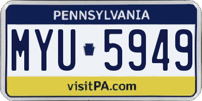 PA license plate MYU5949