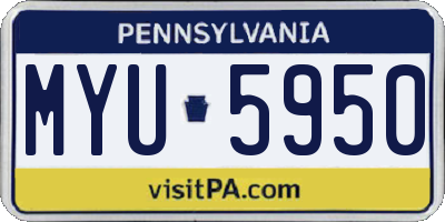 PA license plate MYU5950